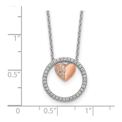 Sterling Silver CZ Heart Necklace – view 5