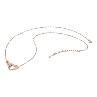 Rose Gold-Plated Sterling Silver CZ Heart Infinity Necklace – view 6