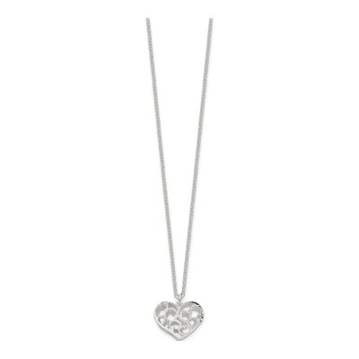 Sterling Silver Filigree Heart Necklace – view 2