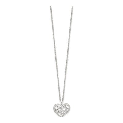 Sterling Silver Filigree Heart Necklace – view 3