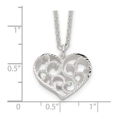 Sterling Silver Filigree Heart Necklace – view 5