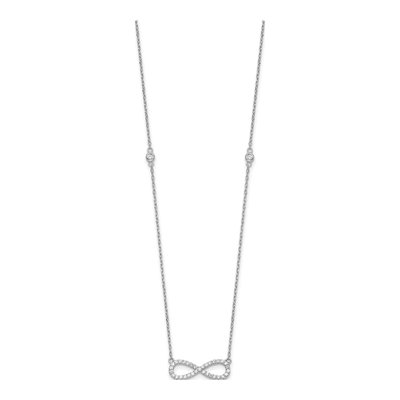 Sterling Silver CZ Infinity Necklace – view 2