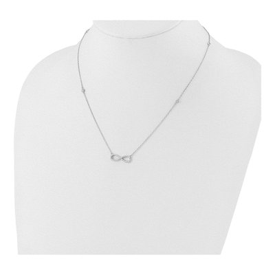 Sterling Silver CZ Infinity Necklace – view 3