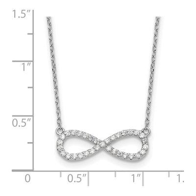 Sterling Silver CZ Infinity Necklace – view 4