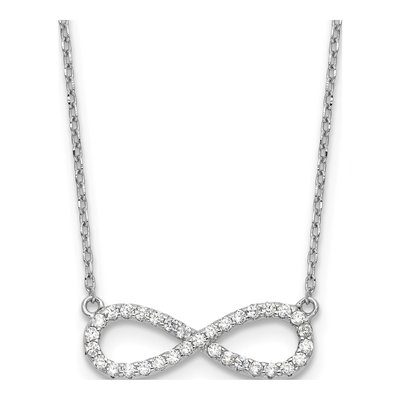 Sterling Silver CZ Infinity Necklace