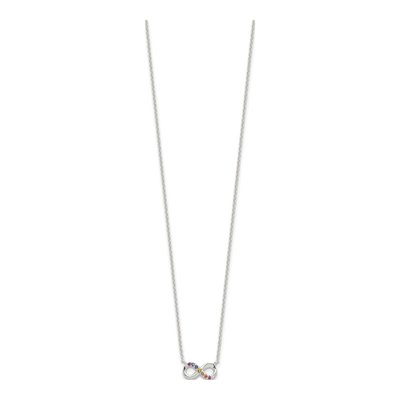 Sterling Silver CZ E-Coated Multi Color Infinity Necklace – view 2