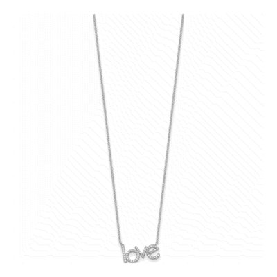 Sterling Silver CZ LOVE Necklace – view 3