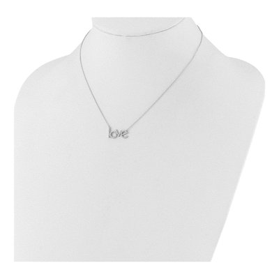 Sterling Silver CZ LOVE Necklace – view 4