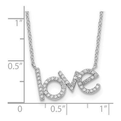 Sterling Silver CZ LOVE Necklace – view 5