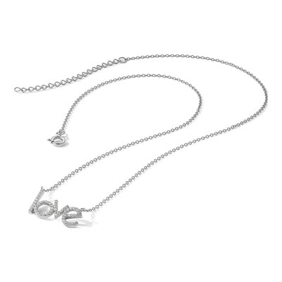 Sterling Silver CZ LOVE Necklace – view 6