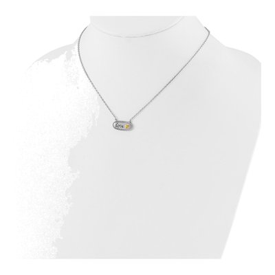 Sterling Silver & 14K Gold LOVE Necklace – view 3
