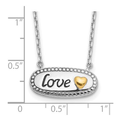 Sterling Silver & 14K Gold LOVE Necklace – view 4