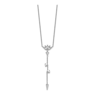 Sterling Silver CZ Evil Eye Necklace – view 3