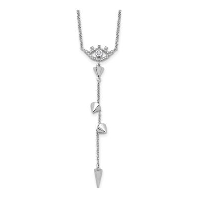 Sterling Silver CZ Evil Eye Necklace