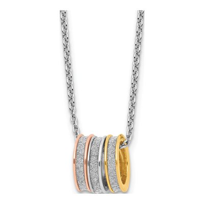 Sterling Silver Glitter Fabric Necklace