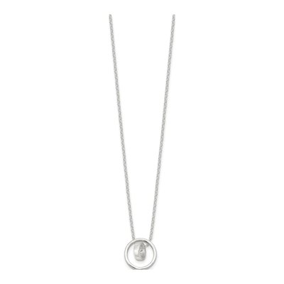 Sterling Silver Double Circle Necklace – view 3