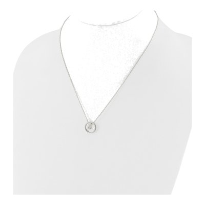 Sterling Silver Double Circle Necklace – view 4