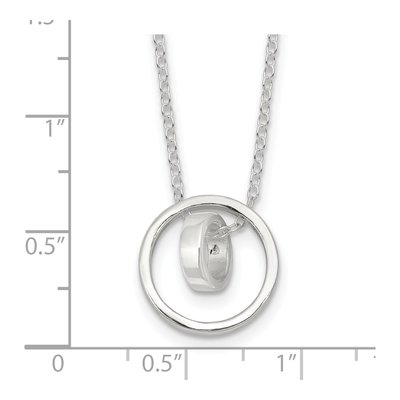 Sterling Silver Double Circle Necklace – view 5