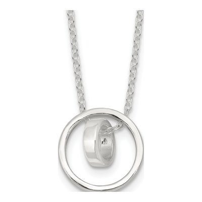 Sterling Silver Double Circle Necklace