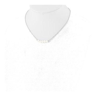 Sterling Silver Glass Pearl Necklace – view 3