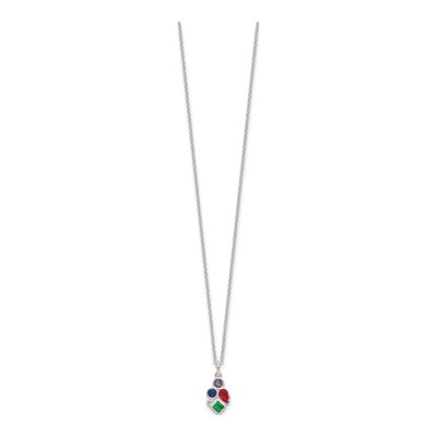 Sterling Silver CZ Multi-Color Necklace – view 2