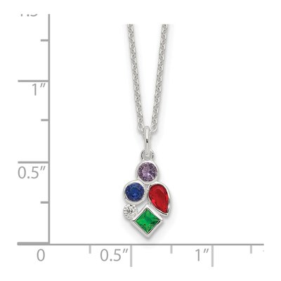 Sterling Silver CZ Multi-Color Necklace – view 4