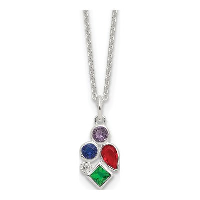 Sterling Silver CZ Multi-Color Necklace