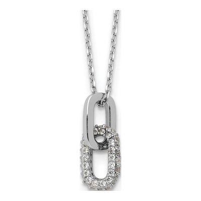 Sterling Silver CZ Pave Necklace