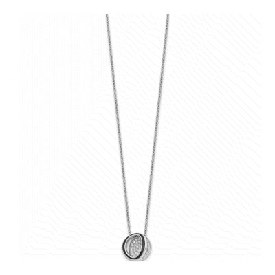 Sterling Silver CZ Enameled Open Round Necklace – view 2