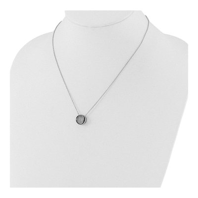 Sterling Silver CZ Enameled Open Round Necklace – view 3