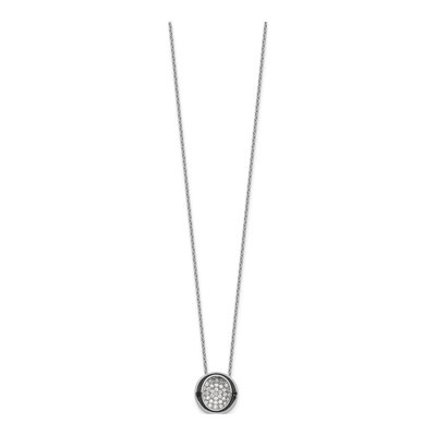 Sterling Silver CZ Enameled Open Round Necklace – view 4