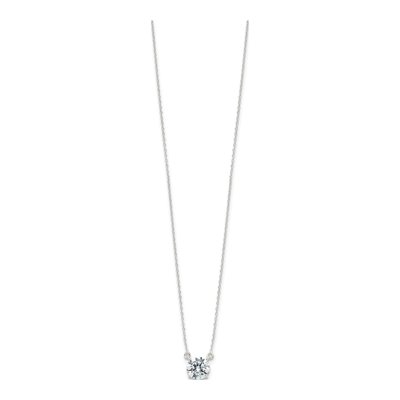 Sterling Silver CZ Round Necklace – view 2