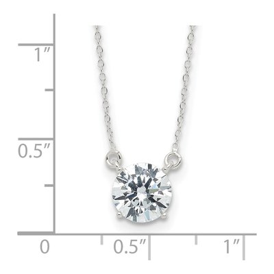 Sterling Silver CZ Round Necklace – view 4