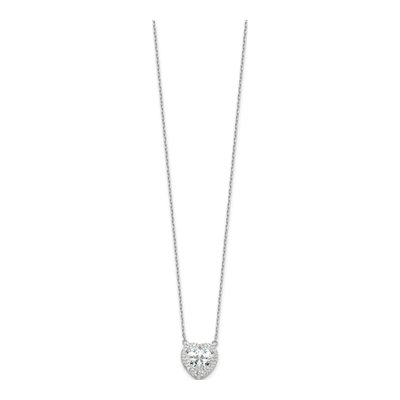 Sterling Silver CZ Heart Necklace – view 3