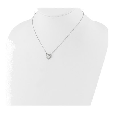 Sterling Silver CZ Heart Necklace – view 4
