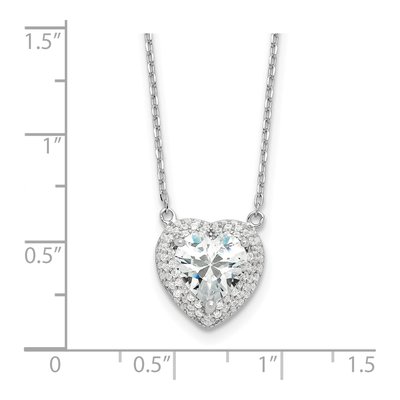 Sterling Silver CZ Heart Necklace – view 5