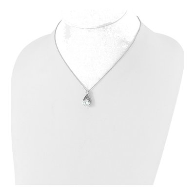 Sterling Silver CZ Teardrop Necklace – view 4