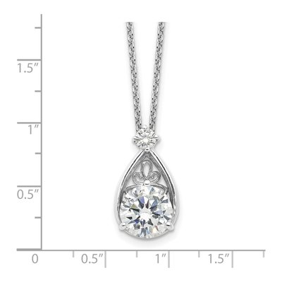 Sterling Silver CZ Teardrop Necklace – view 5
