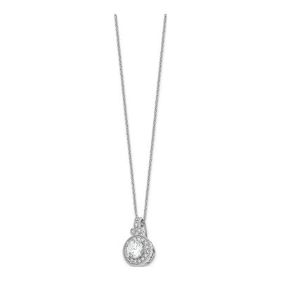 Sterling Silver CZ Beaded Necklace – view 3