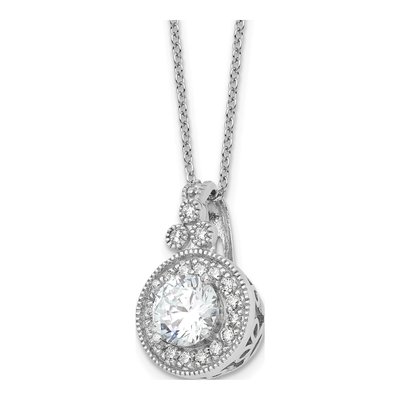 Sterling Silver CZ Beaded Necklace