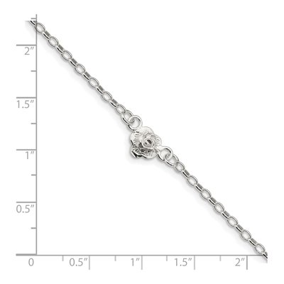 Sterling Silver Flower Anklet – view 5