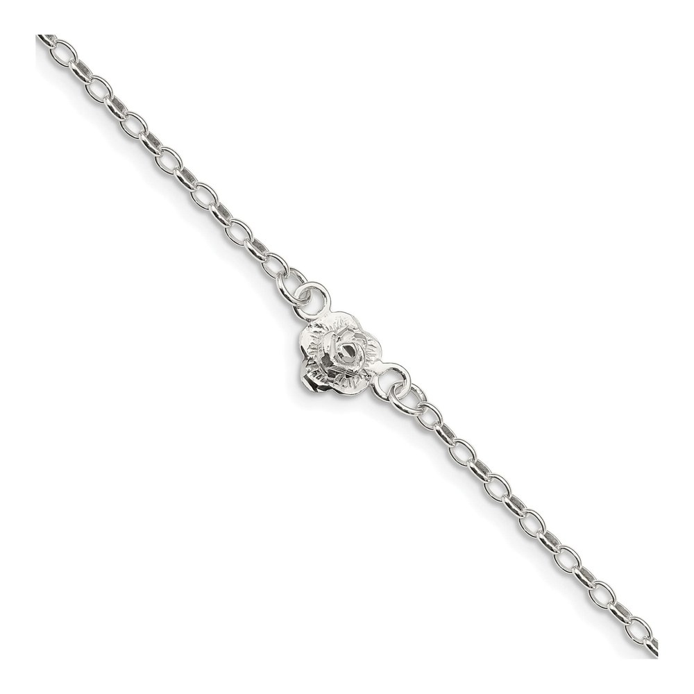 Sterling Silver Flower Anklet