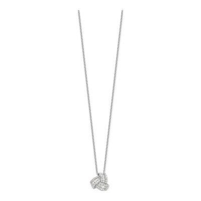Sterling Silver CZ Love Knot Necklace – view 3