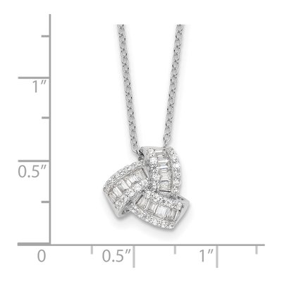 Sterling Silver CZ Love Knot Necklace – view 5