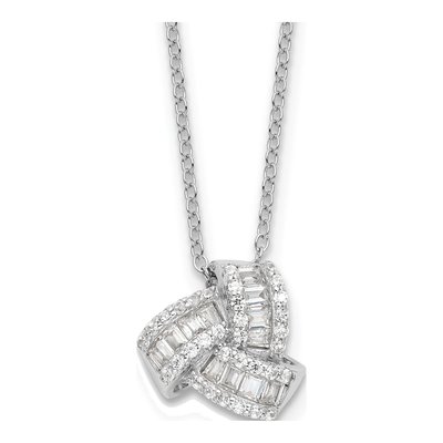 Sterling Silver CZ Love Knot Necklace