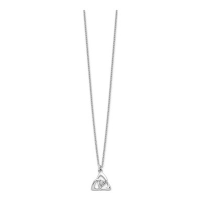 Sterling Silver CZ Celtic Triangle Necklace – view 3