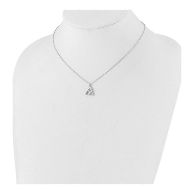 Sterling Silver CZ Celtic Triangle Necklace – view 4
