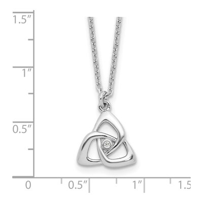 Sterling Silver CZ Celtic Triangle Necklace – view 5