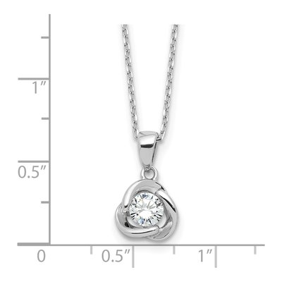 Sterling Silver CZ Love Knot Necklace – view 4