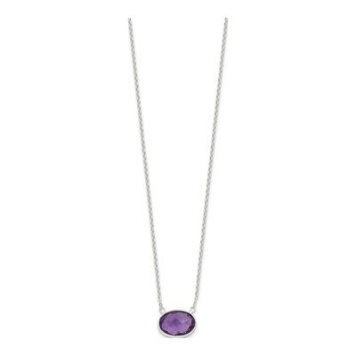 Sterling Silver CZ Oval Necklace – view 3